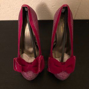 Fuchsia Andres Machado Sparkle Heels